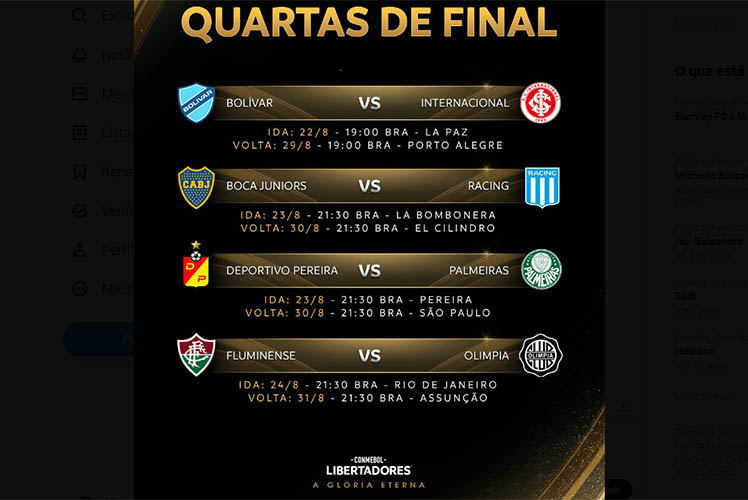 Quartas De Final Da Libertadores: Veja Datas, Horários E Onde Assistir ...