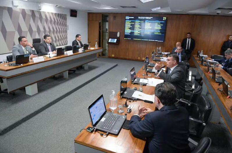 Sessão da CCJ do Senado nesta quarta-feira (22) — Foto: Saulo Cruz/Agência Senado