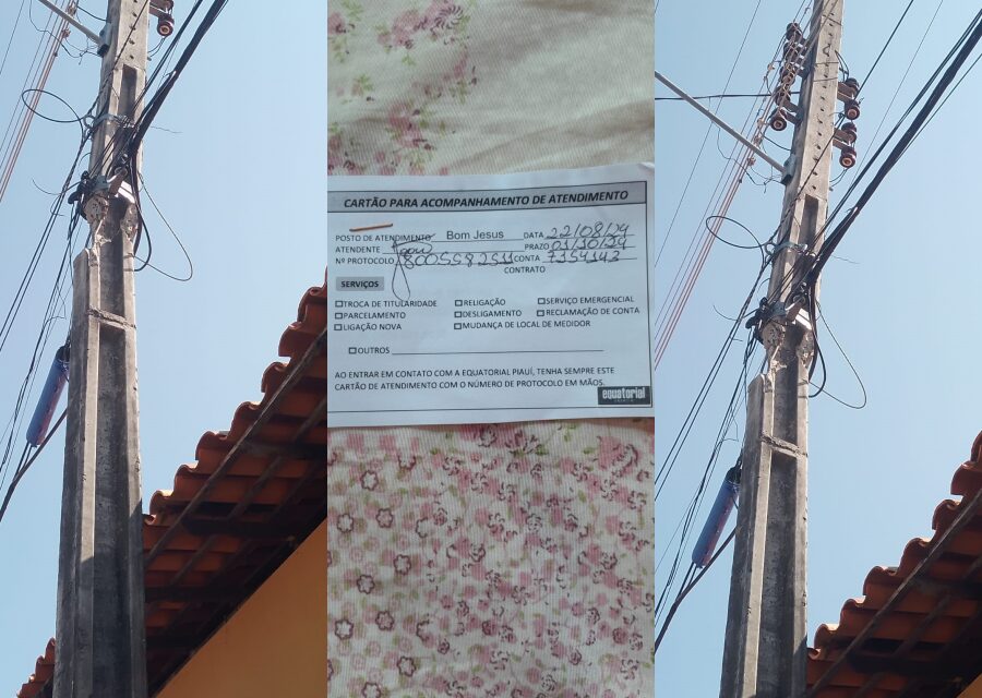 Incidente com poste de energia preocupa fiéis da Igreja Batista em Palmeira do Piauí