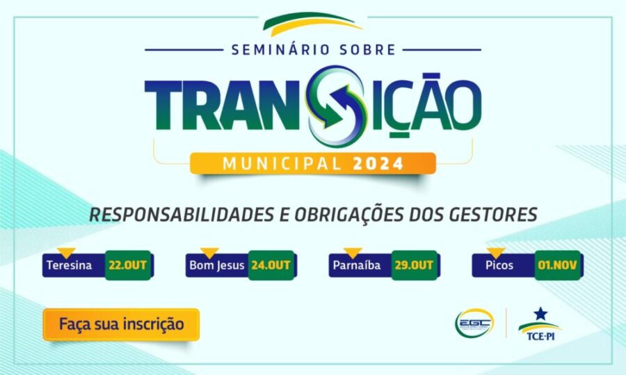 TCE-PI vai preparar equipes de transição municipal em quatro seminários regionais