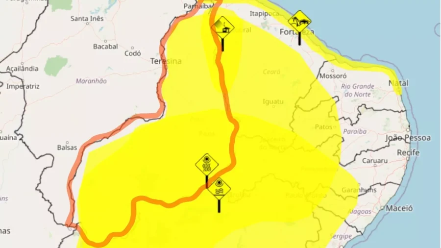 Alertas de Perigo potencial. | Inmet.